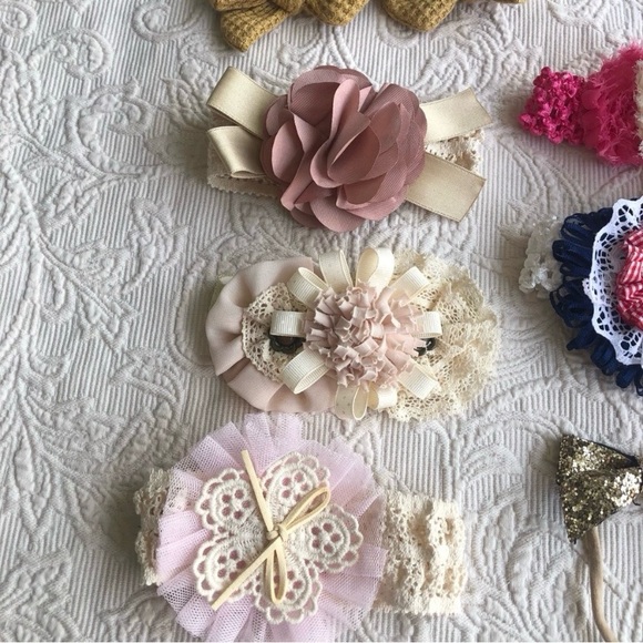 Infant Baby Girl Handmade Headband Lot Mixture - Picture 3 of 5